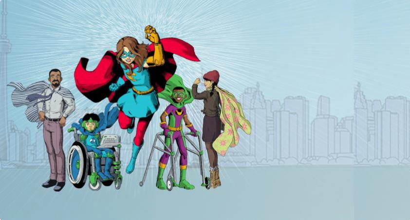 Cartoon of 5 people wearing capes