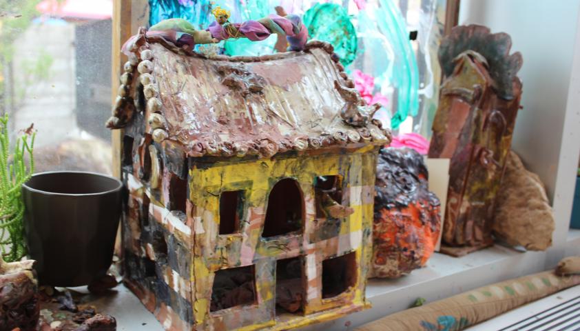 Full image of a ceramic house. 