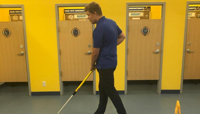 Charlie mopping