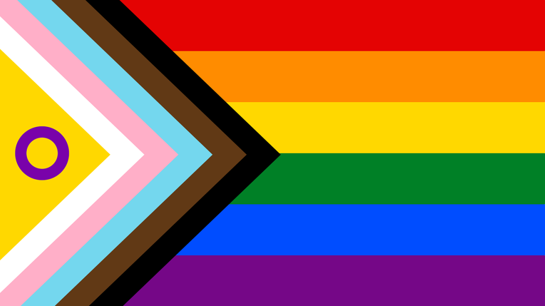 Graphic featuring intersex-inclusive pride flag