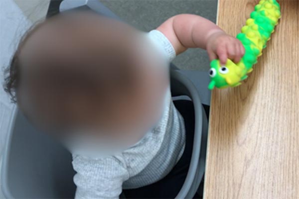 Place toys that change shape, bend, are softer (e.g., small stuffie) in infants hand