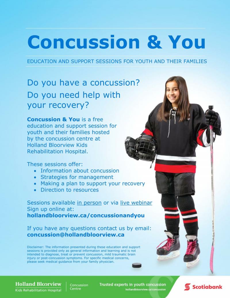Poster for the Concussion and You sessions
