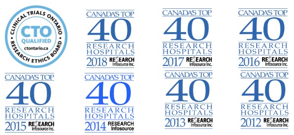 BRI Top 40 Research Hospital awards 2012 to 2018