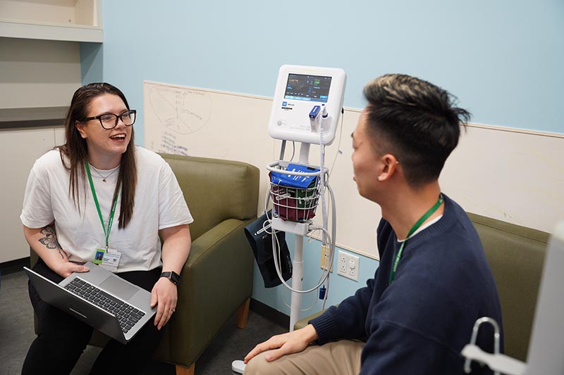 Pam Wattie, behaviour technician and Nic Chi, registered nurse.