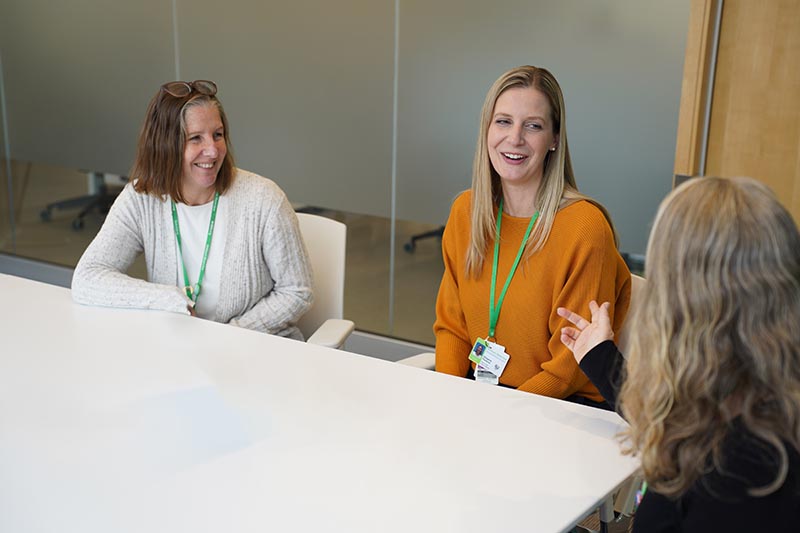 Shawna with Robyn Sanford, manager, inclusion programs and Heather Keating, clinical operations manager, community partnerships