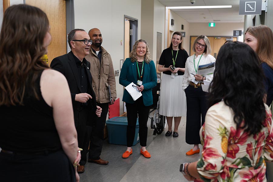 Members of the Holland Bloorview team welcome Daniele Zanotti, Deputy Minister of the Ministry of Children, Community & Social Services, to the hospital   