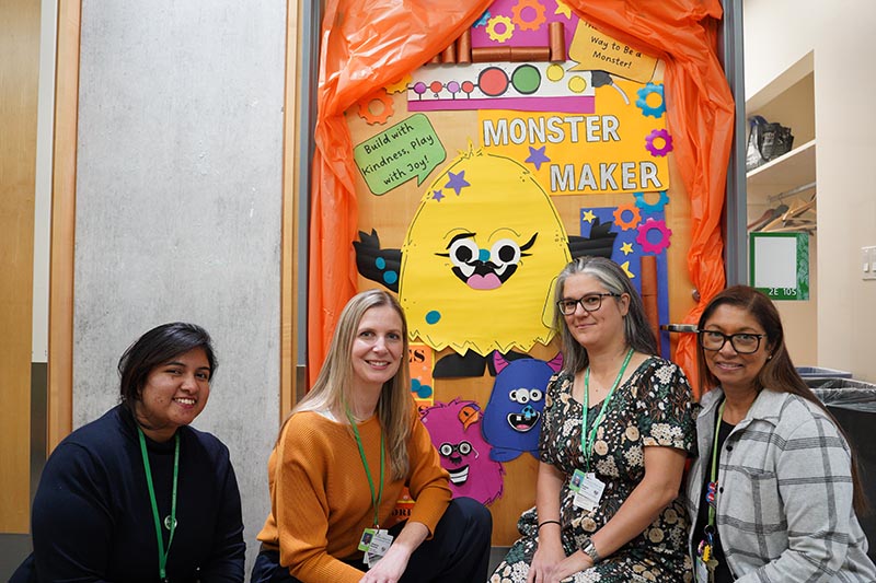 Shawna with inclusion programs team members: Lynn Rampertab, Chamali Rajapaksha and Evelyn Lurz.