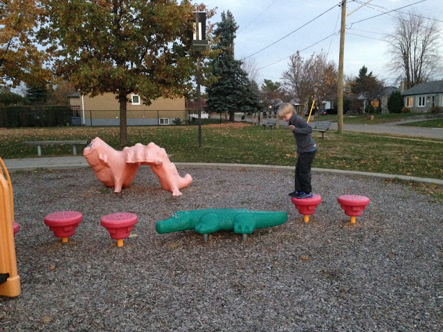 Child playing on a playground