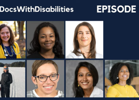 7 headshots of women under title Docs with Disabilities Episode 81