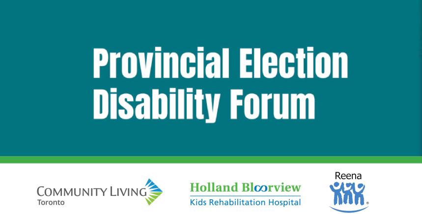 Blue banner with white text reading provincial election disability forum