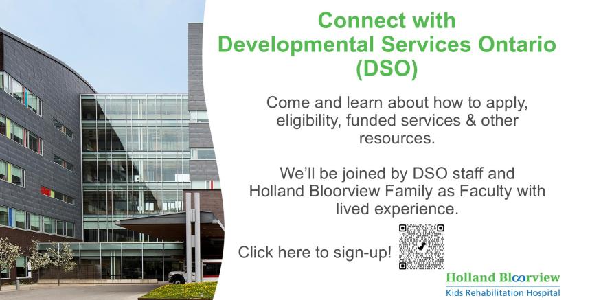 Come and learn about how to apply, eligibility, funded services & other resources. We'll be joined by DSO staff and Holland Bloorview Family Leader with lived experiences.