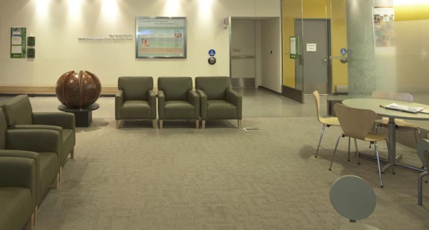 Relax in the waiting area until someone comes to get you