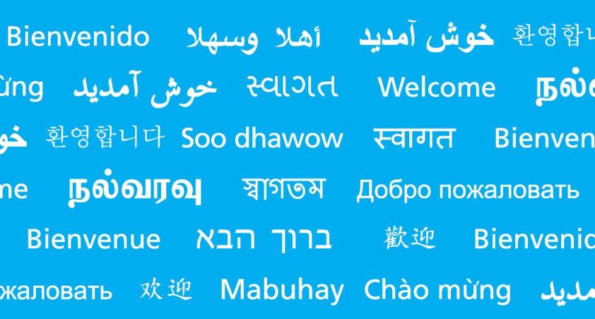Welcome written out in multiple languages