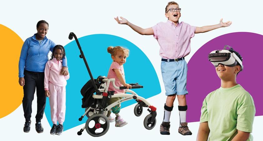 Some children with colour circle at the back