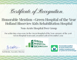 Honorable Mention -Green Hospital of the Year 2018
