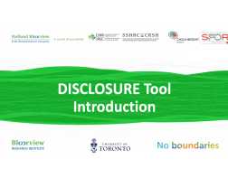 Disclosure Tool Section Introduction Video introductory screen