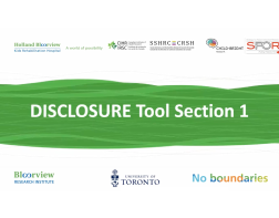 Disclosure Tool Section 1 Video introductory screen