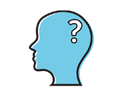 An illustration of a human head with a question mark