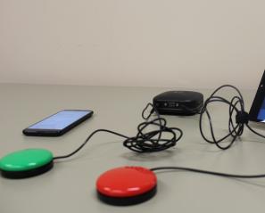 Image of Tecla-e device developed by Komodo OpenLab that can connect up to eight different devices such as a smartphone, computer tablet or lamp