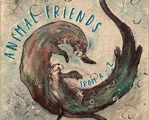 Animal Friends from A to Z book cover, two otters swimming.