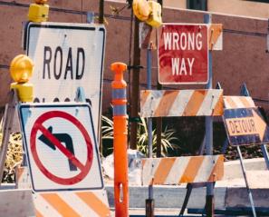 road closure signage