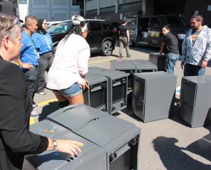 Some people moving old furnitures