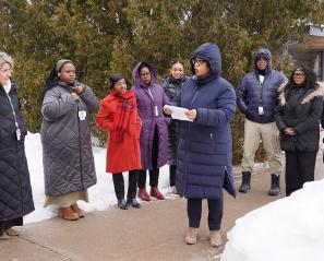 A group of people in an outdoor setting