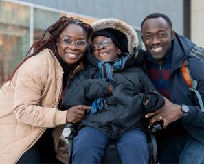 A happy family with their smile on