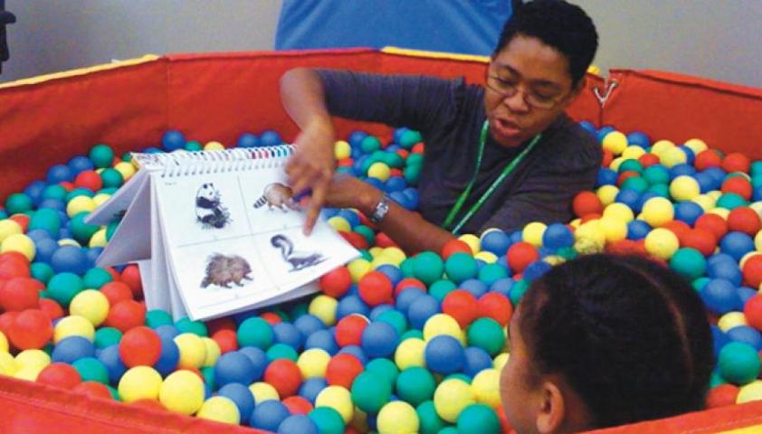 Ballpit in playroom