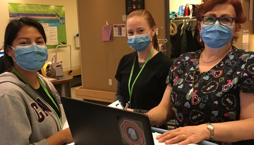 Nurses at work in the inpatient units.