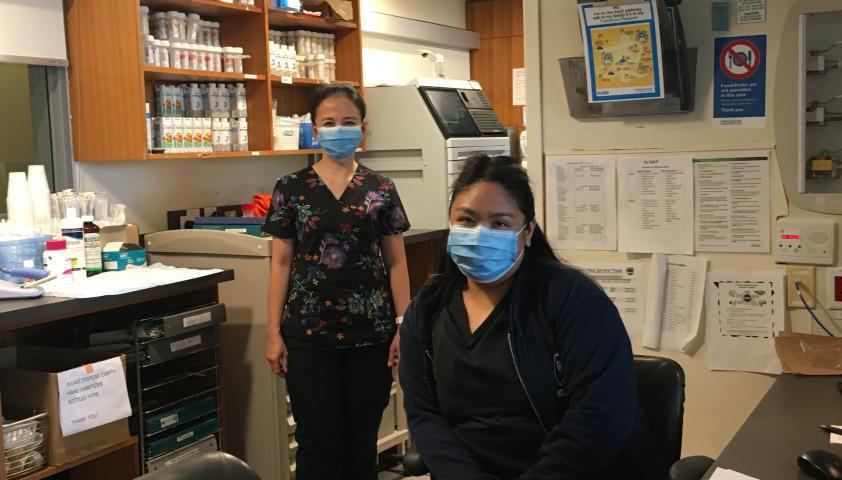 Nurses at work in the inpatient units.