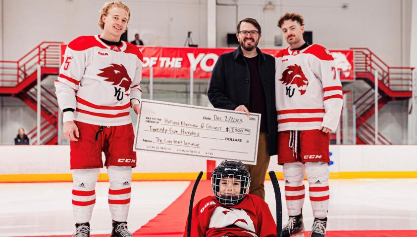 Colton at cheque presentation.