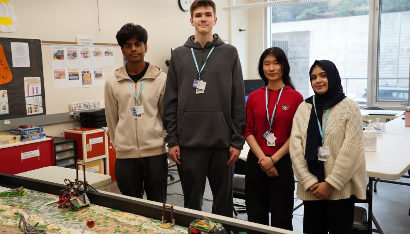 group of volunteers standing in a room