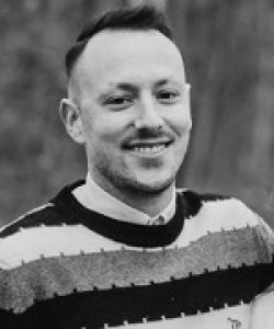 Young man with striped sweater
