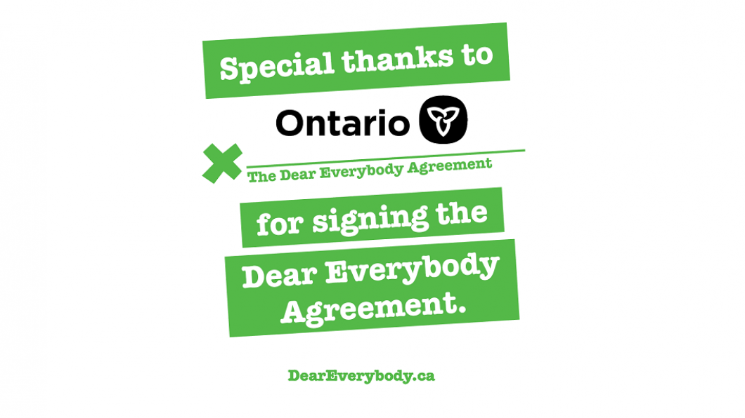 Ontario Government signing the DE agreement