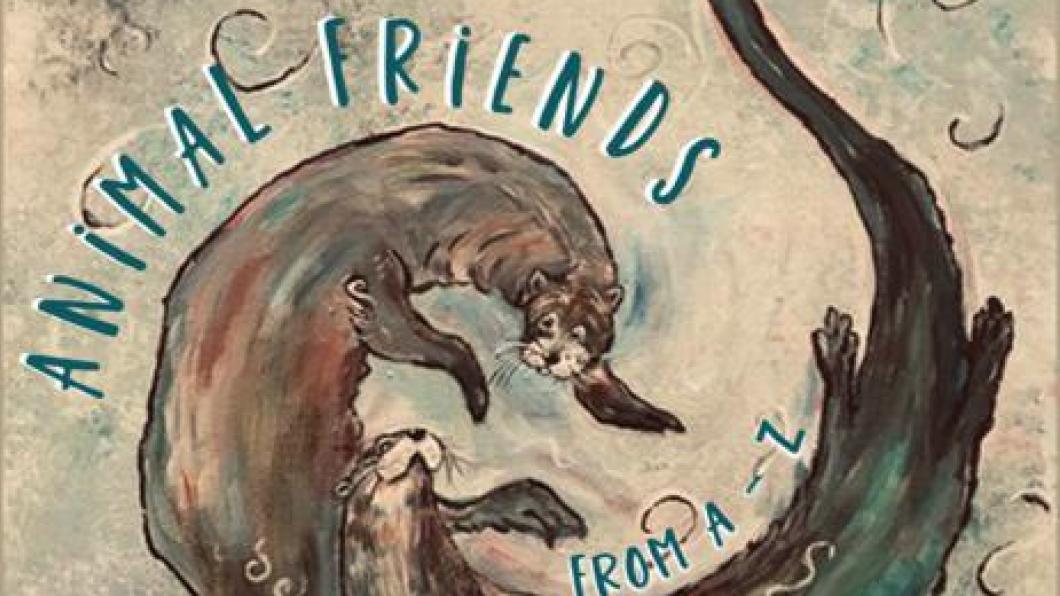 Animal Friends from A to Z book cover, two otters swimming.