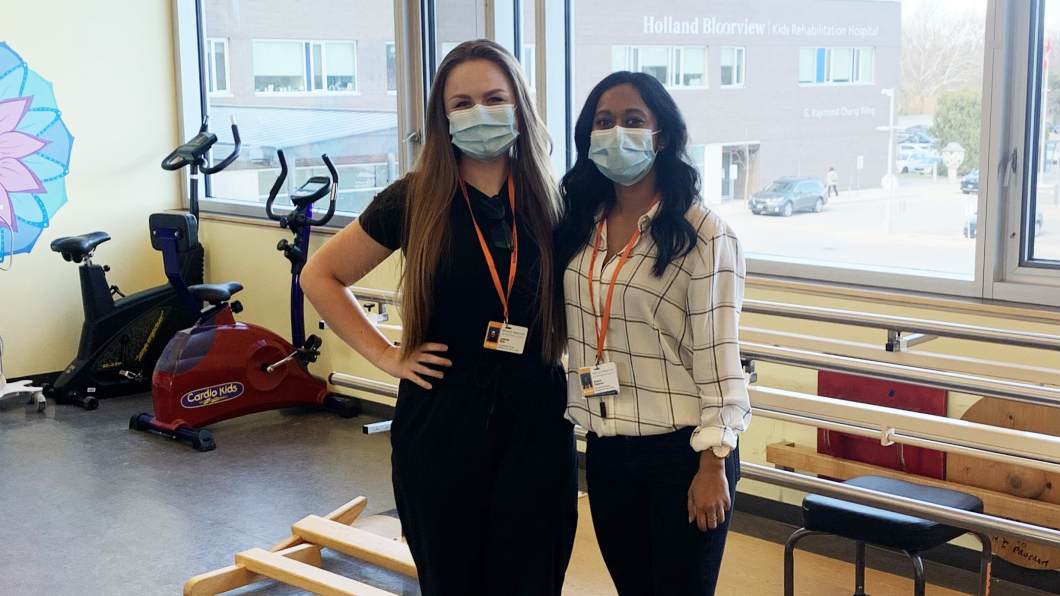 Jessica with another Teaching & Learning student in one of the therapy rooms. 