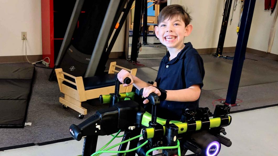 Child using the Trexo. Image from their main website.