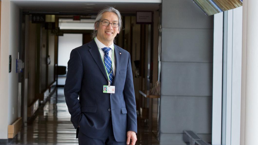 Dr. Tom Chau standing in the hallway.