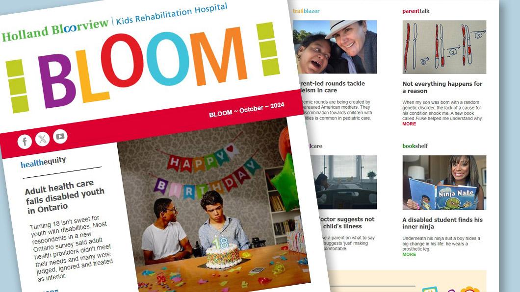 Collage of newsletter stories and images