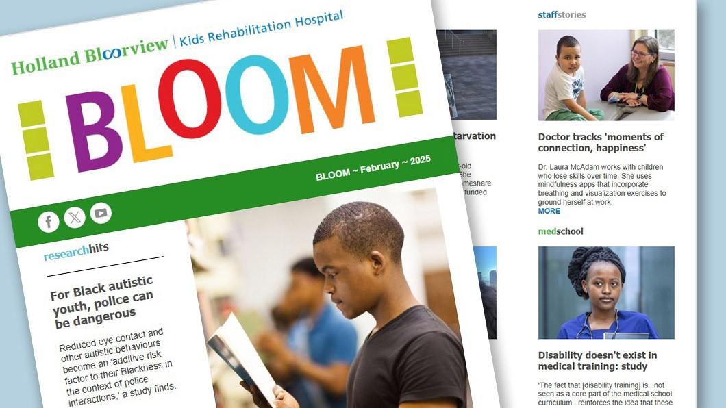 Collage of newsletter stories and images