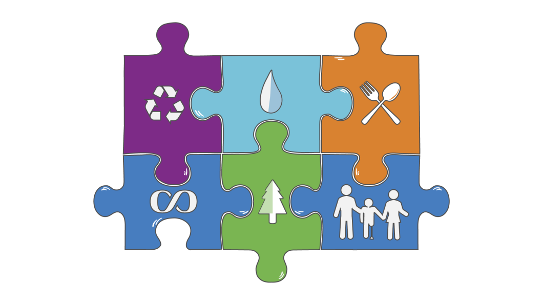 An illustration of some colour puzzle pieces