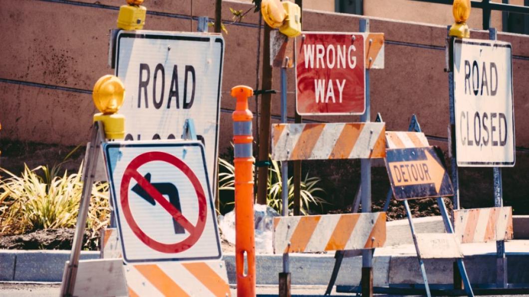 road closure signage