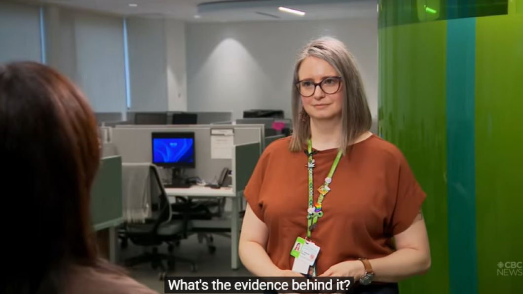 Dr. Melanie Penner speaks to Asha Tomlinson, host of CBC Marketplace