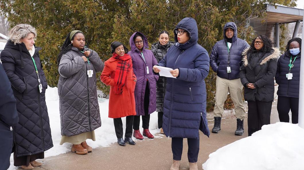 A group of people in an outdoor setting