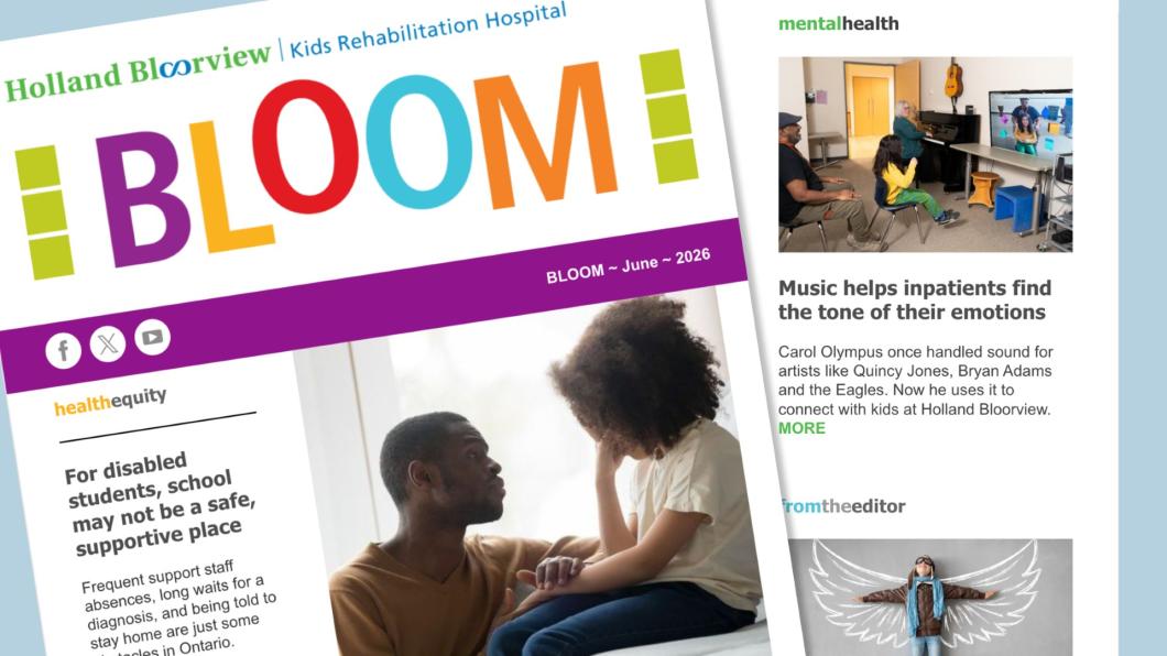 Collage of newsletter stories and images