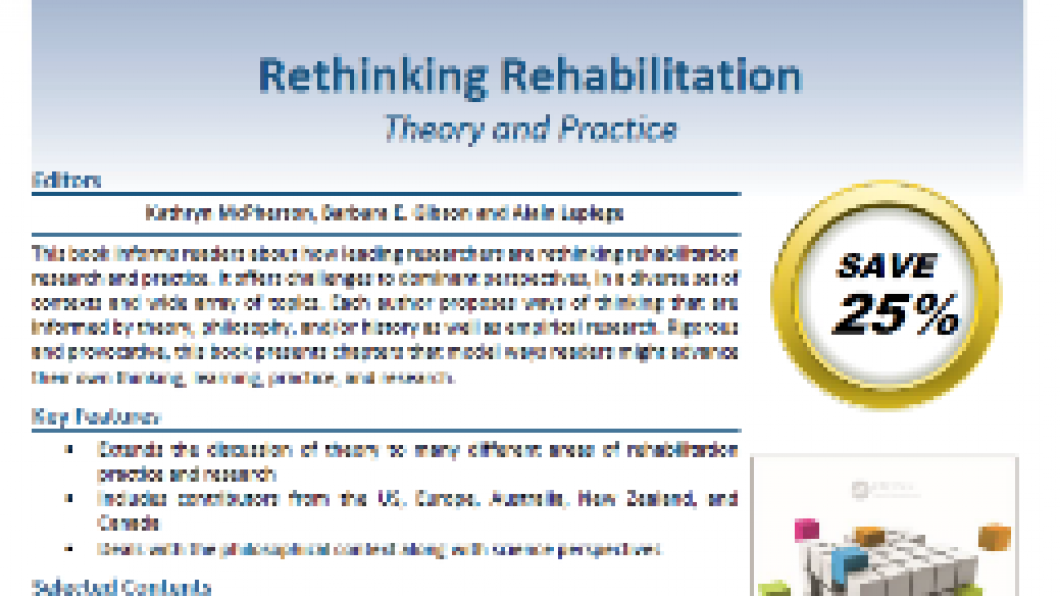 BRI Scientist Connects the Dots between Theory and Practice of Rehabilitation in New Book: Available for Pre-Order