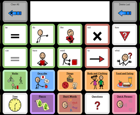 Screenshot of one of the communication devices the children use. 
