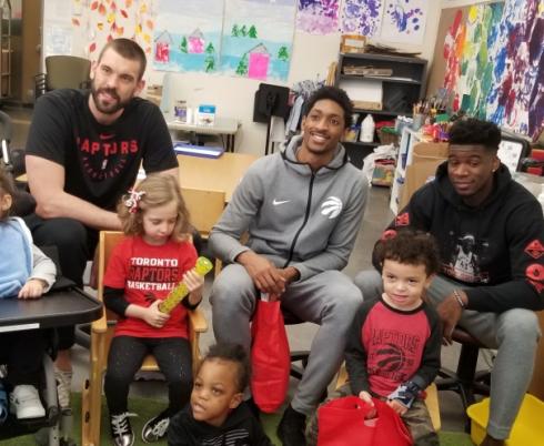 Raptors visit at Holland Bloorview