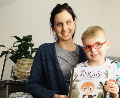Danielle and her son Freddie with the book. 